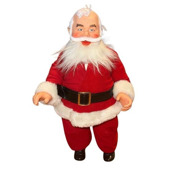 Vintage 1984 Coca Cola Santa Stuffed Plush Doll w/ Brown Boots